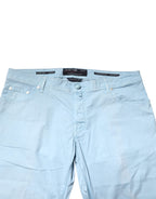 Jacob Cohen Light Blue Cotton Straight Fit Men Denim Jeans Jacob Cohen