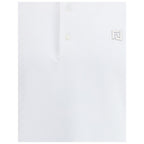 Fendi White Cotton Polo Shirt Fendi