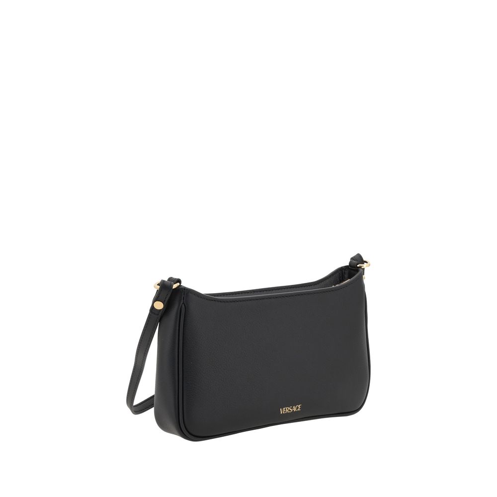 Versace Black Calf Leather Bos Taurus Shoulder Bag Versace