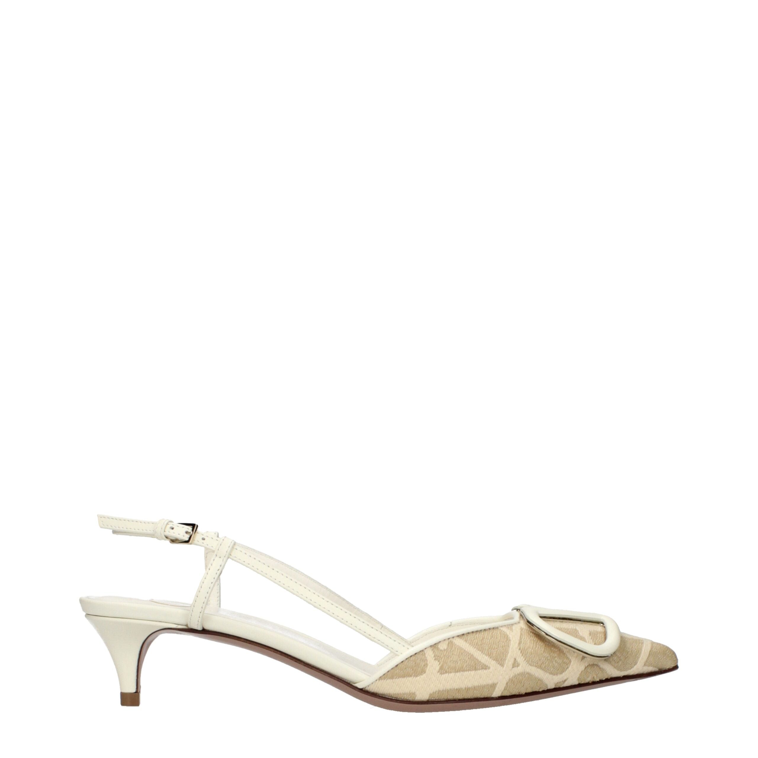 Valentino Garavani Beige Raffia Strap-On Sandals Valentino Garavani