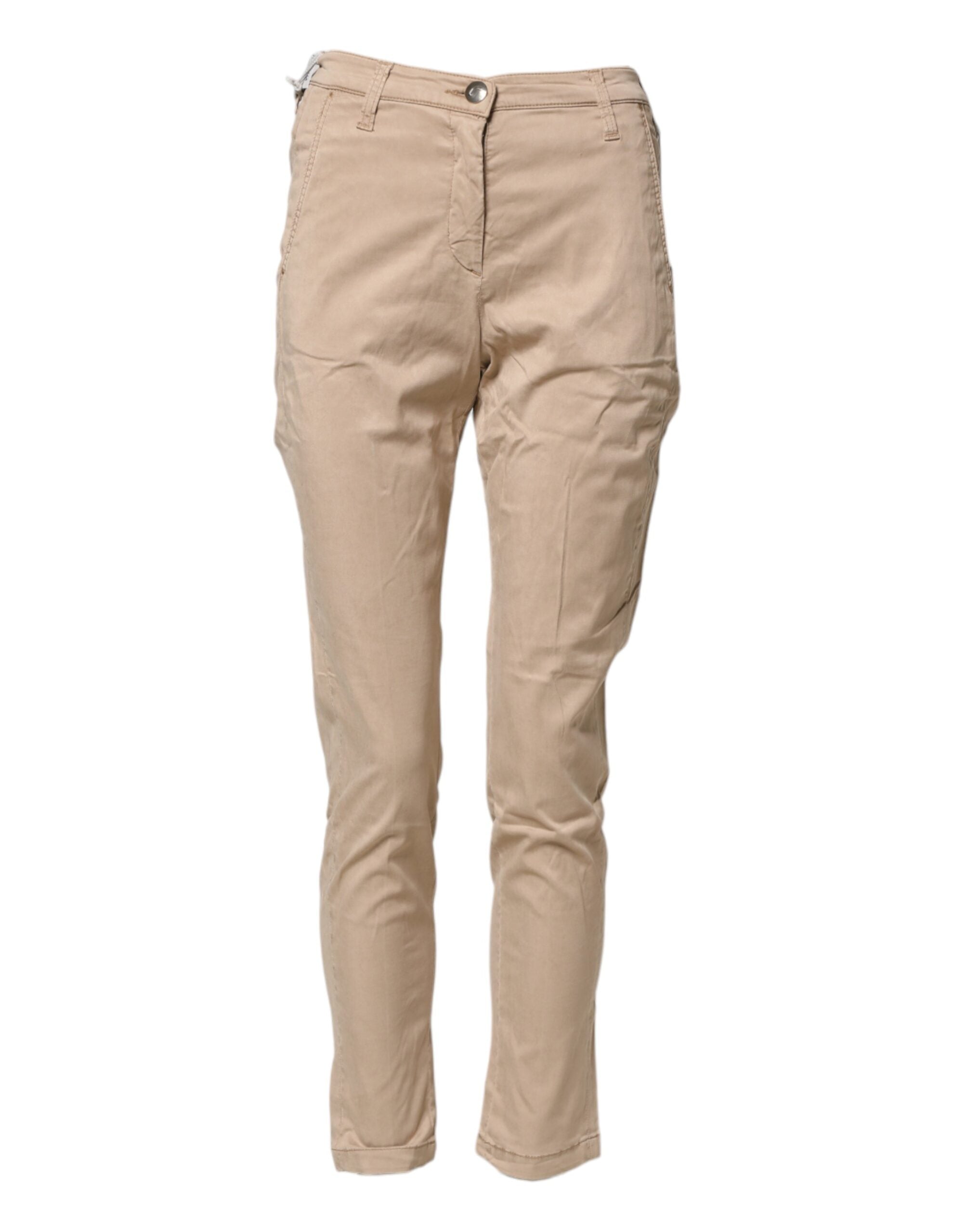 Jacob Cohen Beige Lyocell Skinny High Waist Chino Casual Pants Jacob Cohen