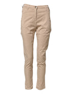 Jacob Cohen Beige Lyocell Skinny High Waist Chino Casual Pants Jacob Cohen