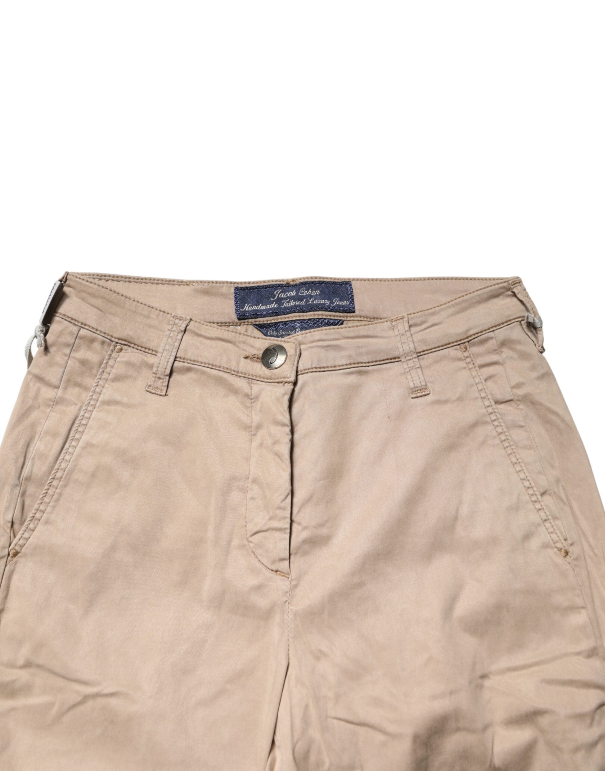 Jacob Cohen Beige Lyocell Skinny High Waist Chino Casual Pants Jacob Cohen