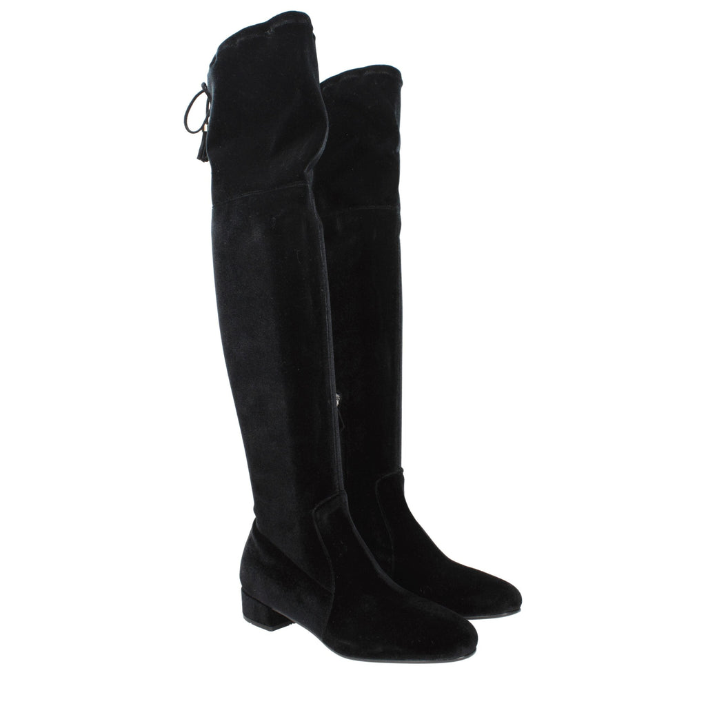 Prada Black Velvet Over The Knee Prada