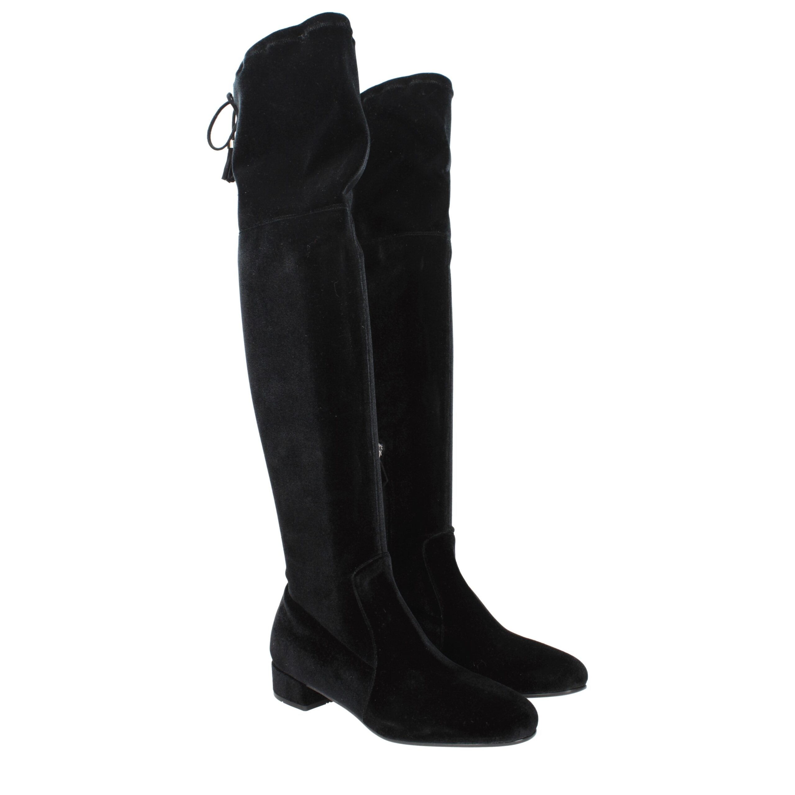 Prada Black Velvet Over The Knee Prada