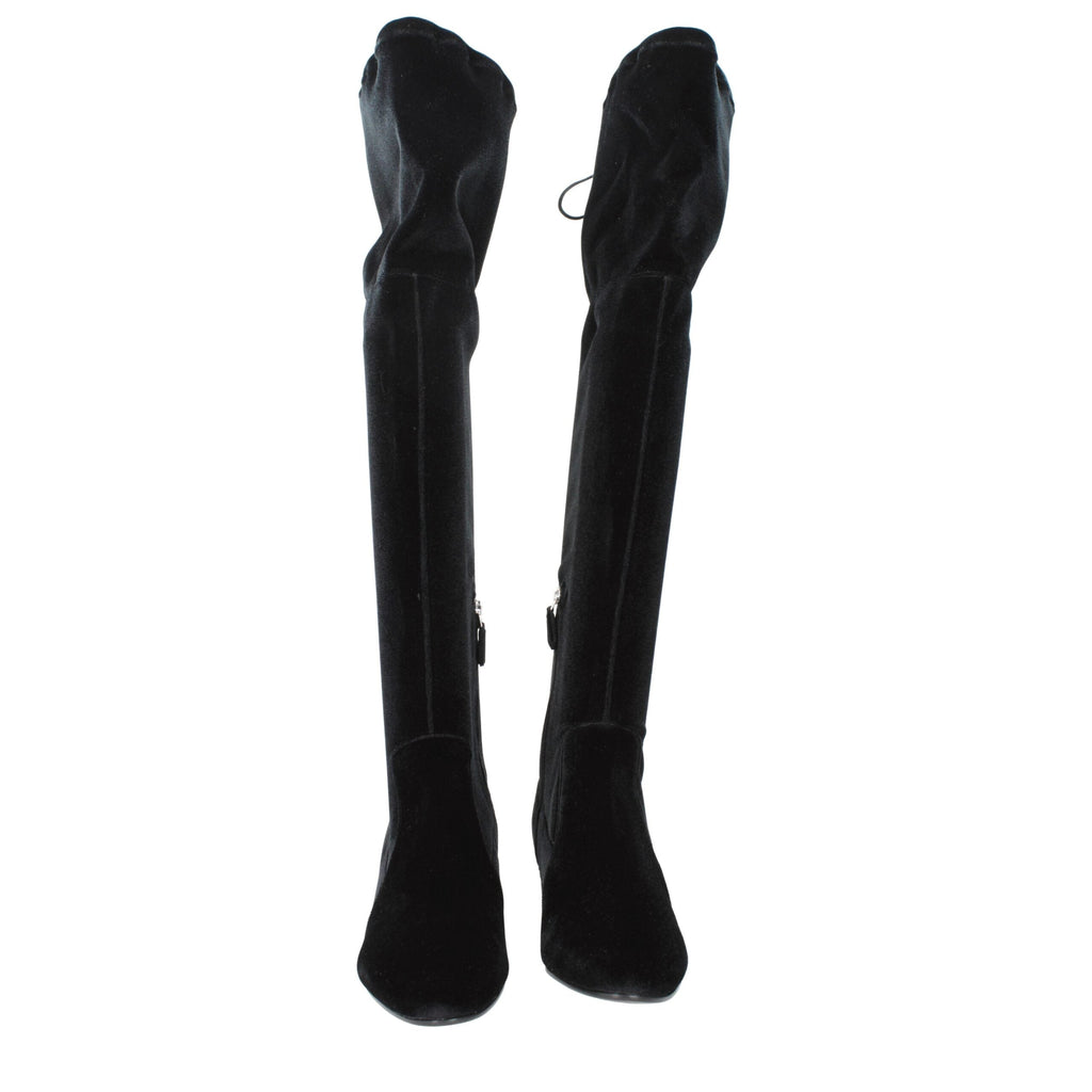Prada Black Velvet Over The Knee Prada