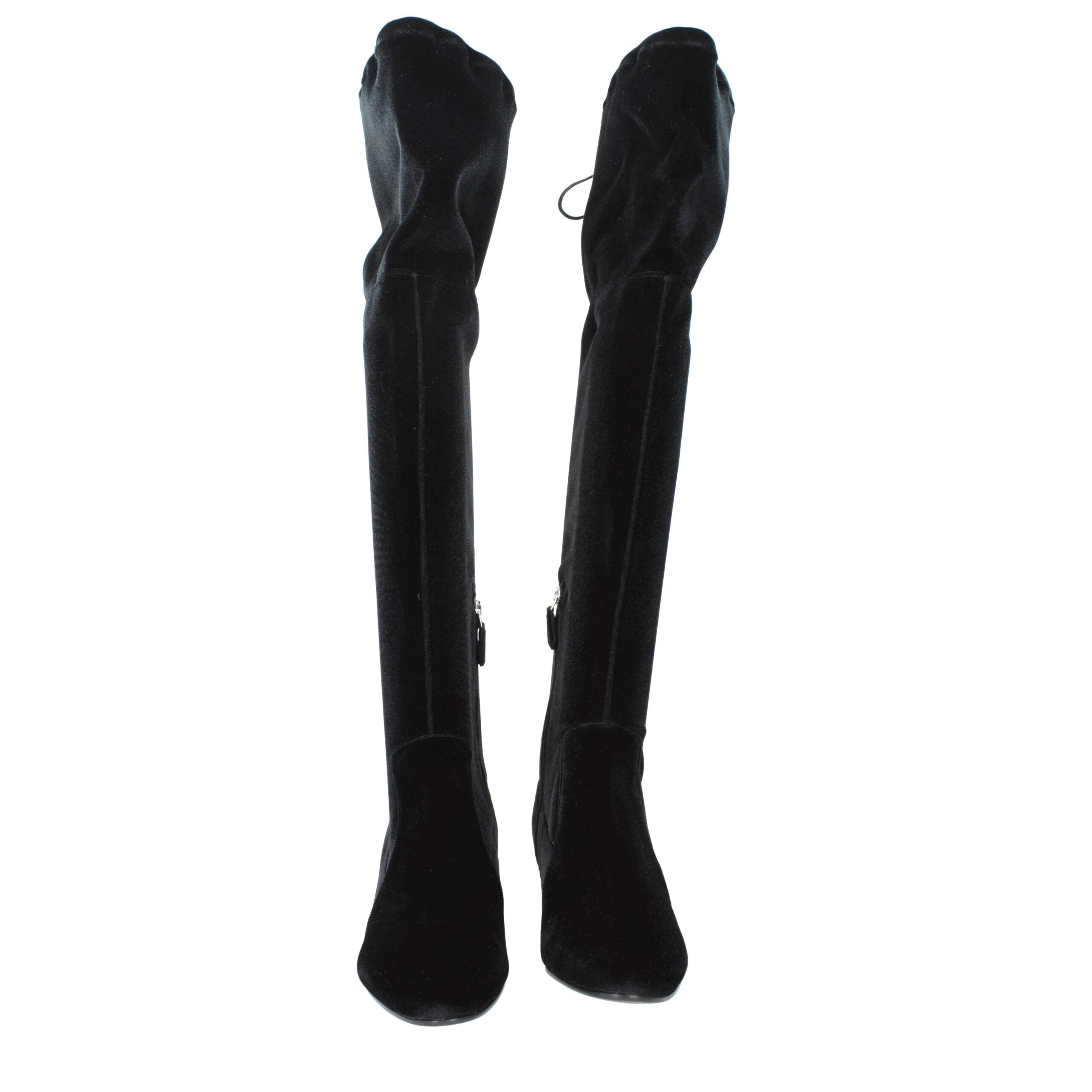 Prada Black Velvet Over The Knee Prada