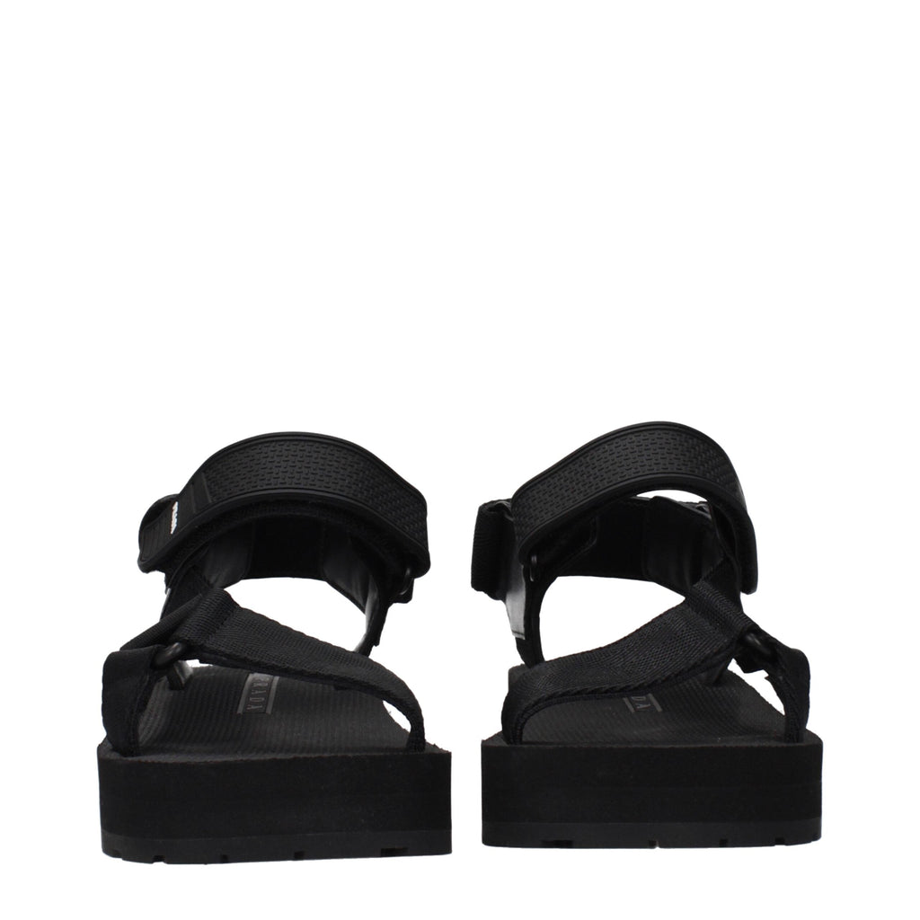 Prada Black Fabric Flat Sandals Prada