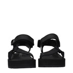 Prada Black Fabric Flat Sandals Prada