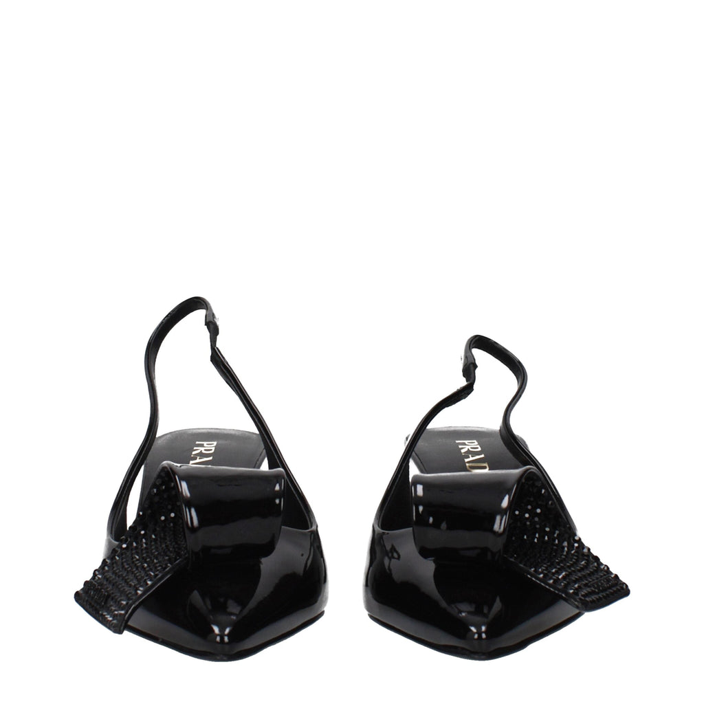 Prada Black Leather Stiletto Heel Sandals Prada
