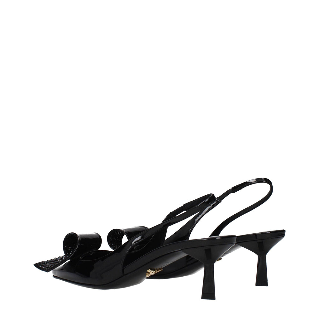 Prada Black Leather Stiletto Heel Sandals Prada