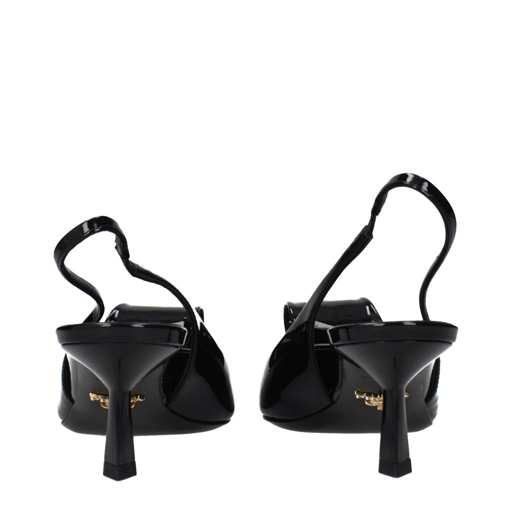 Prada Black Leather Stiletto Heel Sandals Prada