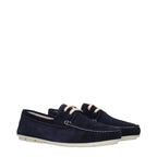 Prada Blue Leather Slip-On Loafers Prada