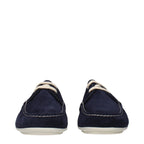Prada Blue Leather Slip-On Loafers Prada