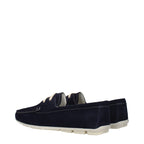 Prada Blue Leather Slip-On Loafers Prada