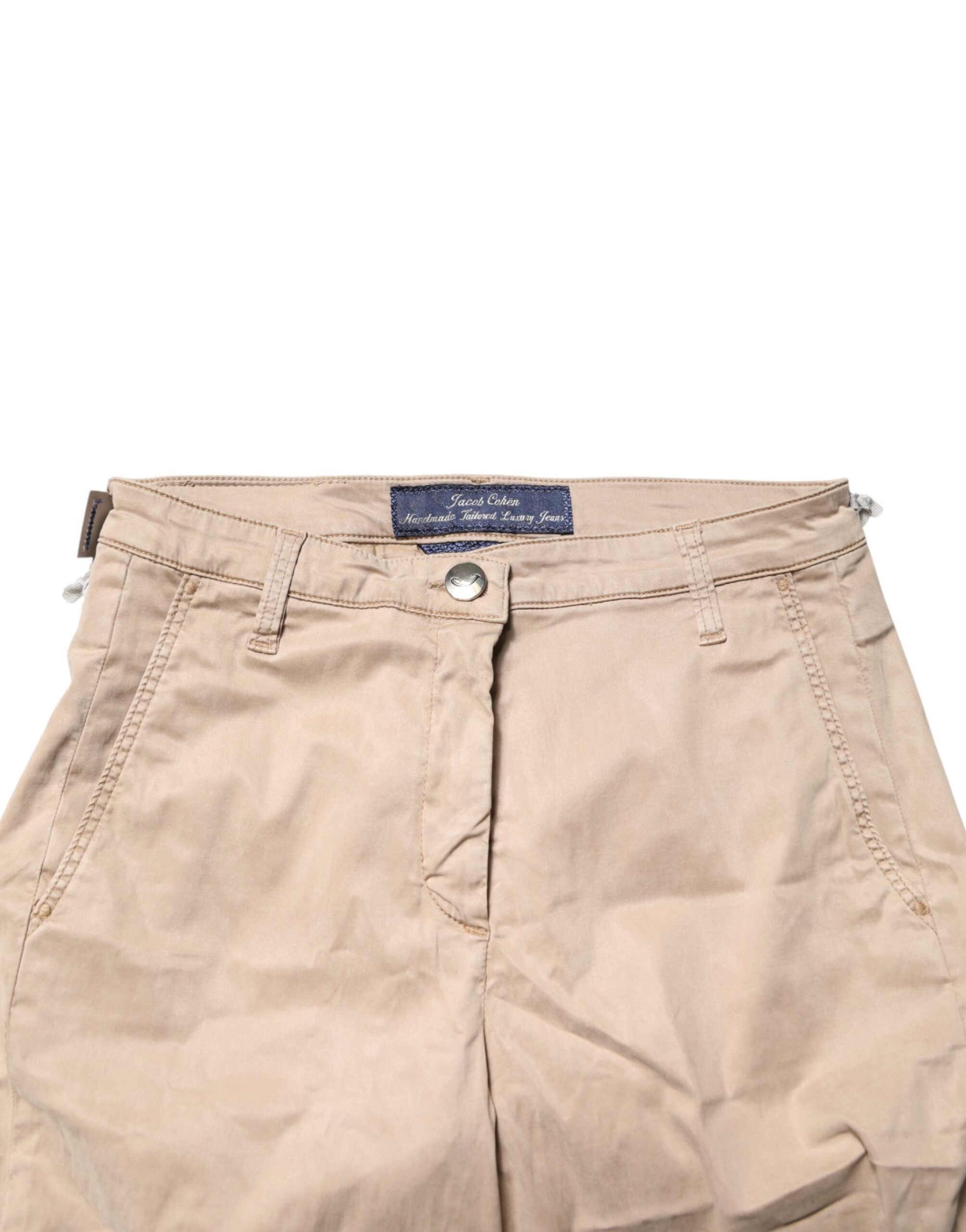 Jacob Cohen Beige Lyocell Skinny High Waist Chino Casual Pants Jacob Cohen
