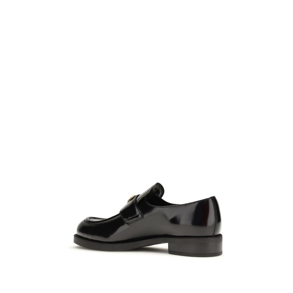 Prada Black Calf Leather Bos Taurus Slip-On Loafers Prada