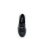 Prada Black Calf Leather Bos Taurus Slip-On Loafers Prada