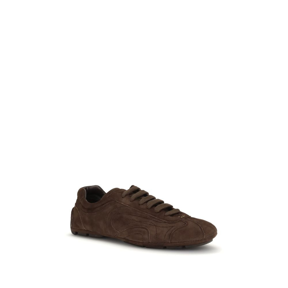 Prada Brown Calf Leather Bos Taurus Athletic Sneakers Prada