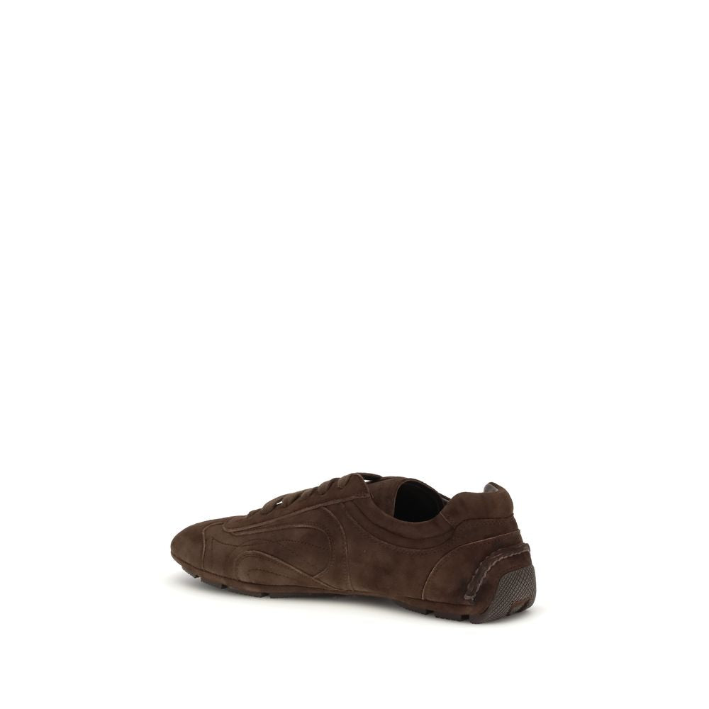 Prada Brown Calf Leather Bos Taurus Athletic Sneakers Prada