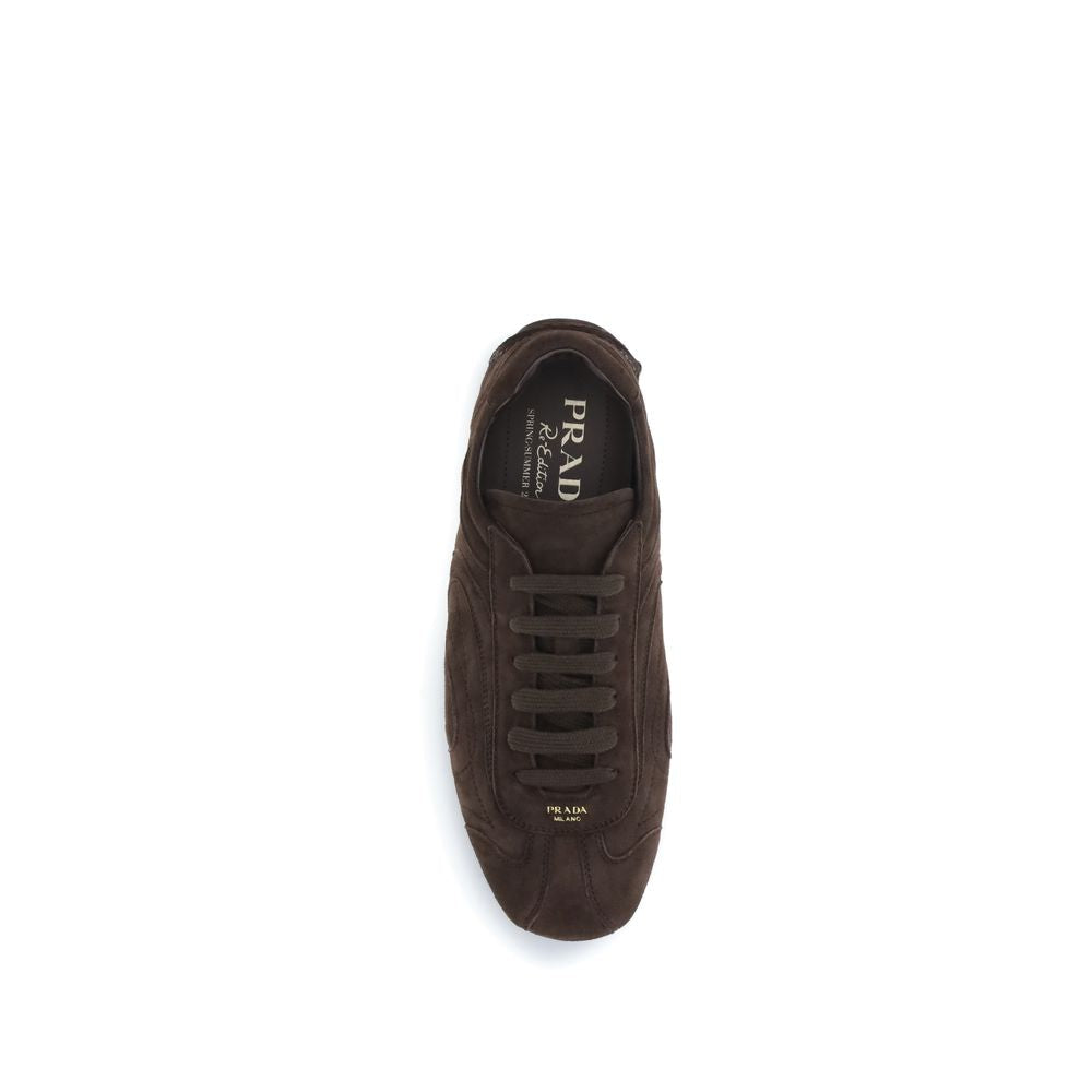 Prada Brown Calf Leather Bos Taurus Athletic Sneakers Prada