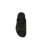 Fendi Black Calf Leather Bos Taurus Flat Sandals Fendi