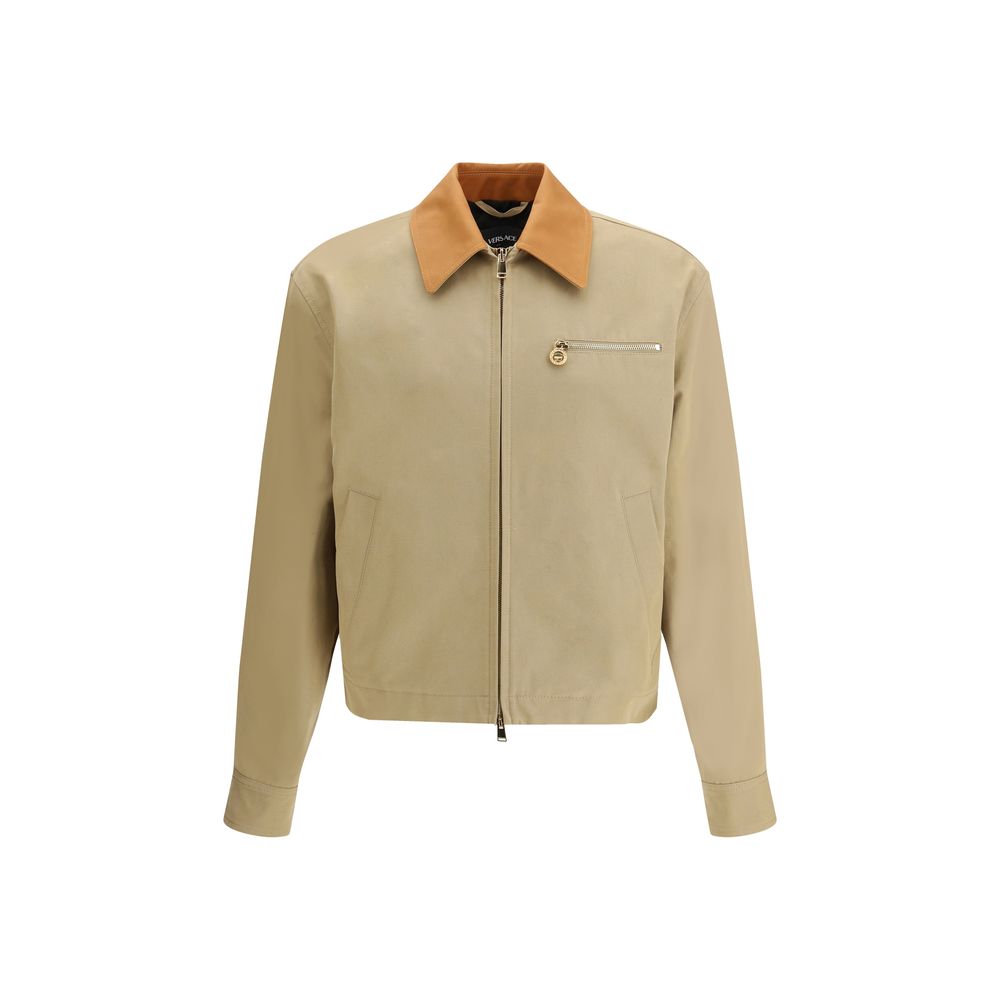 Versace Beige Cotton Full-Length Jacket Versace