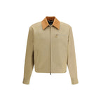 Versace Beige Cotton Full-Length Jacket Versace