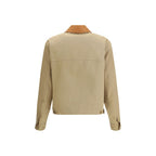 Versace Beige Cotton Full-Length Jacket Versace