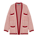 Double Woven Thickened Wool Blend Red White Color Matching Small Fragrance Knitting Cardigan Coat Women eprolo