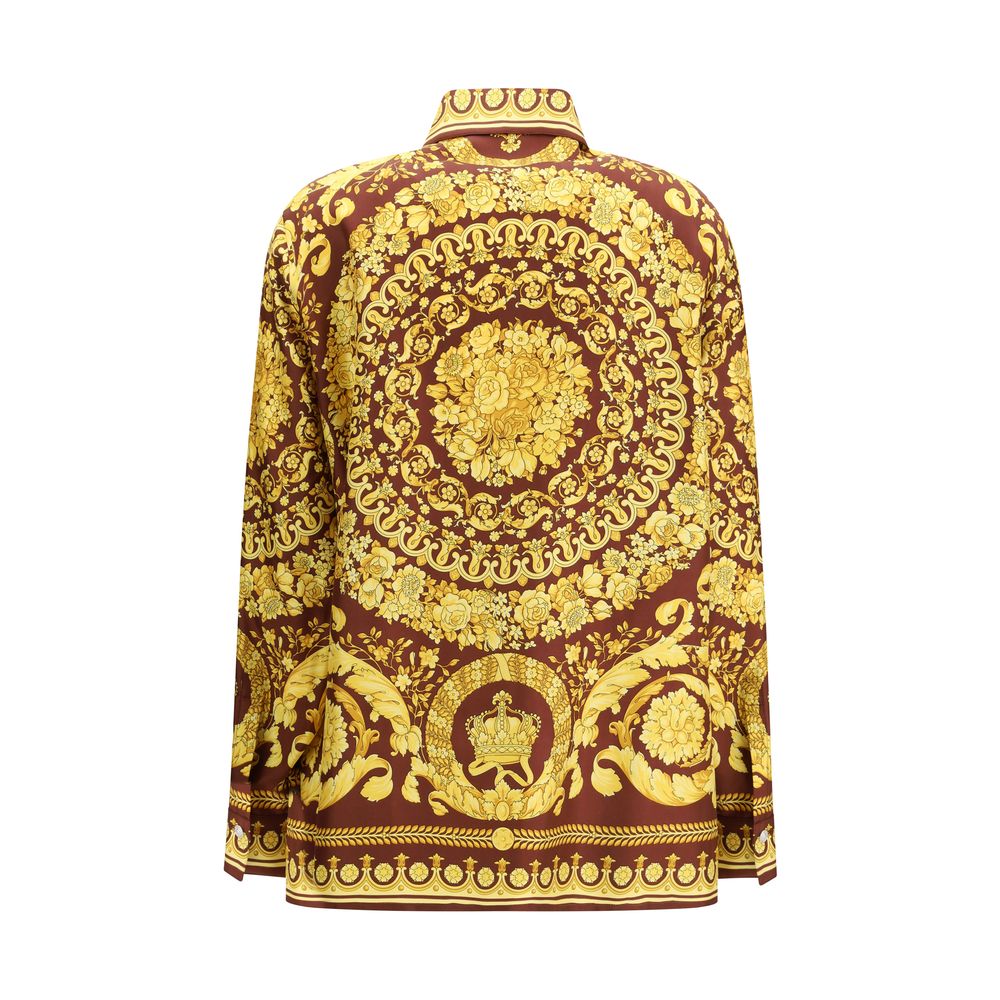 Versace Bordeaux Silk Shirt Versace