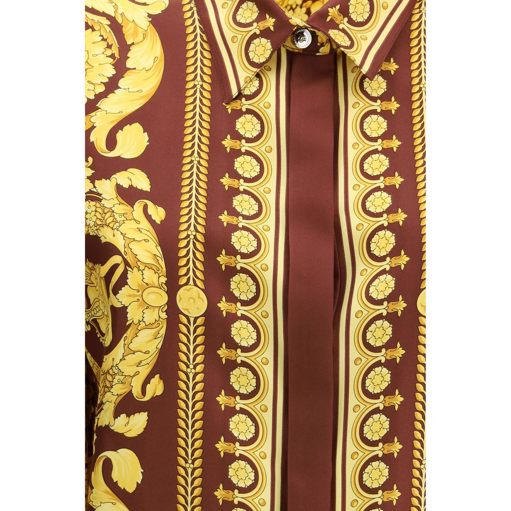 Versace Bordeaux Silk Shirt Versace