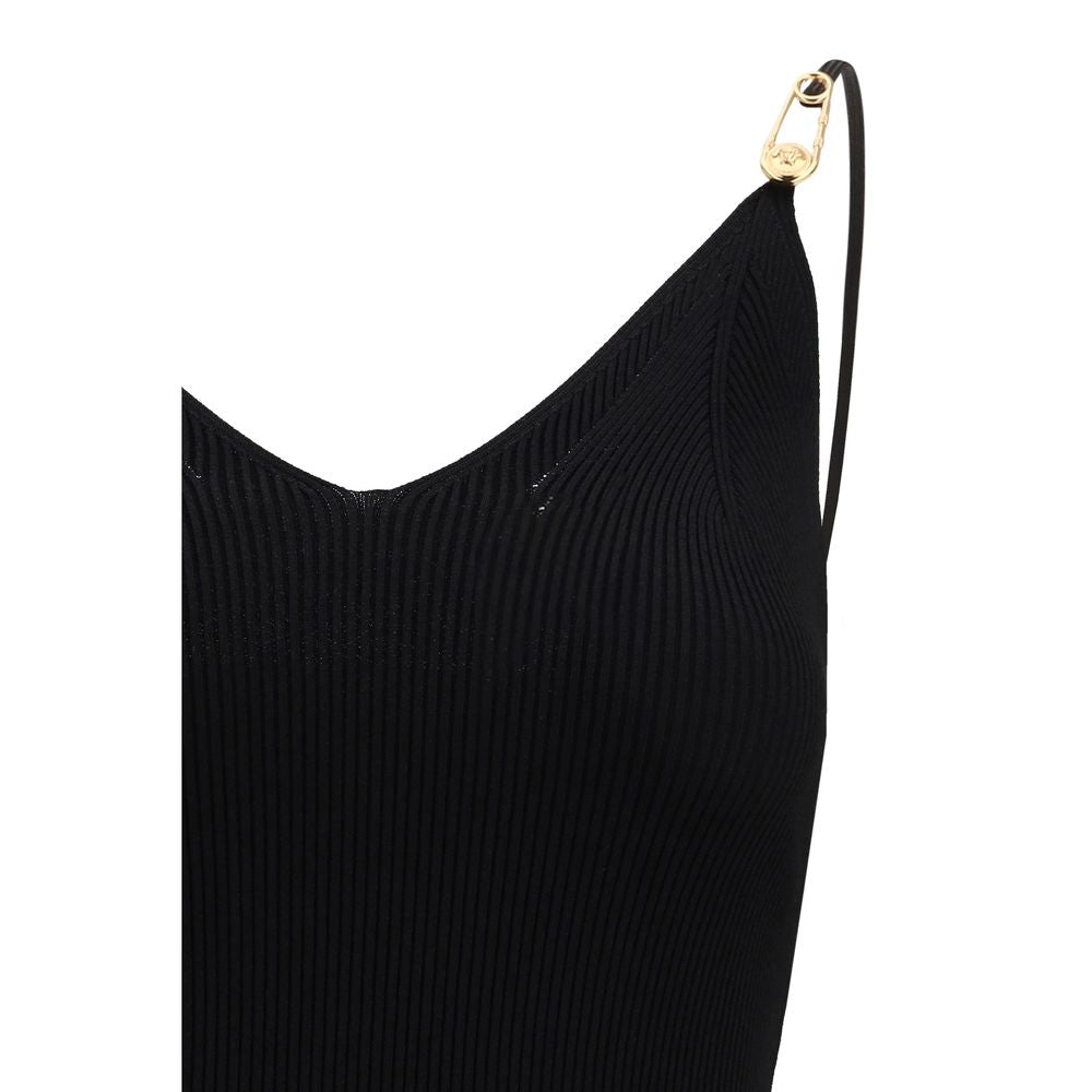 Versace Black Viscose Casual Dress Versace