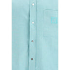 Fendi Blue Cotton Dress Shirt Fendi