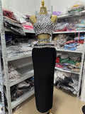 Fashionable Backless Beaded Spicy Mini Short Design Top + Casual Fitted Hip-Hugging Skirt Set eprolo