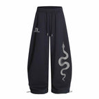 Retro Rhinestone Snake Print Casual Pants Men Street Loose Sport Sweatpants Jazz Hip-Hop Dance Pants eprolo