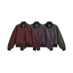 Jacket with Stand Collar and Clean Fit Short Baseball Style for Men and Women eprolo