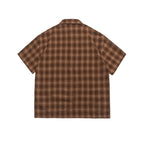 Double patch pocket design texture plaid loose short sleeved shirt for men eprolo