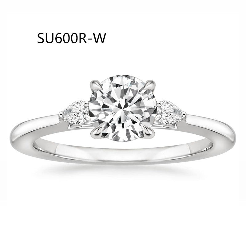 Fashion Luxury Three-Stone Diamond Ring 1 Carat Wedding Ring S925 Sterling Silver Plated 18K Gold Lab-Grown Diamond Ring for Women eprolo