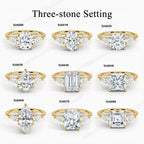 Fashion Luxury Three-Stone Diamond Ring 1 Carat Wedding Ring S925 Sterling Silver Plated 18K Gold Lab-Grown Diamond Ring for Women eprolo