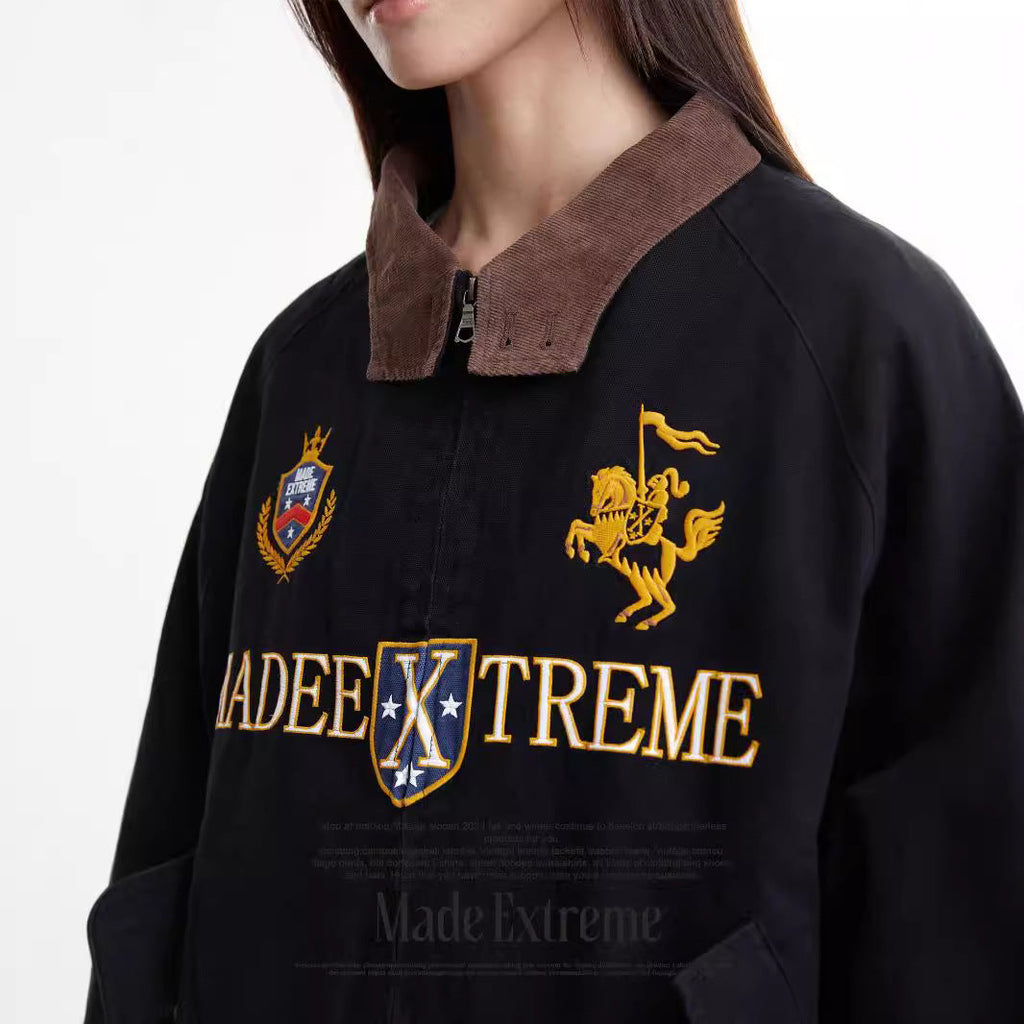 Vintage Street Style Detroit Embroidered Jacket for Men eprolo