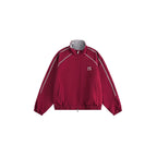 Style Sports Jacket with Reflective Stripes and Color Blocking for Men and Women, Red Couple's Outerwear eprolo