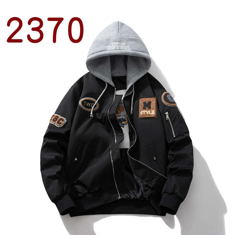 Street Trend Baseball Jacket Women Towel Fleece Embroidery Padded Hooded Thick Flight Jacket Men eprolo