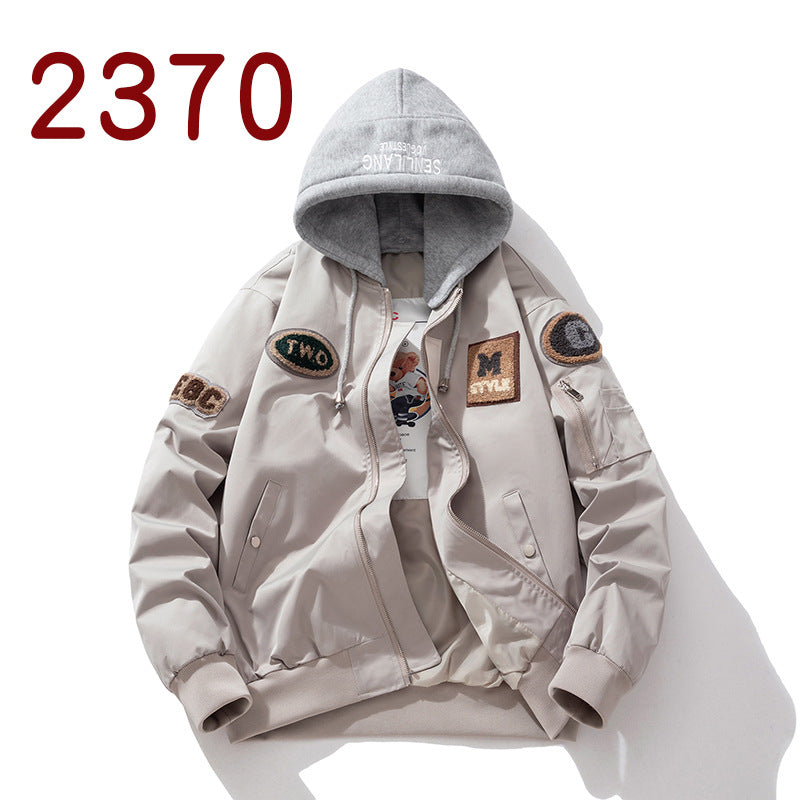 Street Trend Baseball Jacket Women Towel Fleece Embroidery Padded Hooded Thick Flight Jacket Men eprolo