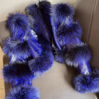 Elegant Bright Patent Leather Pattern Sheepskin Fashion Short Fox Fur Coat LittleYogaSocks