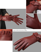 Women's Winter Warm Touch Screen Leather Gloves LittleYogaSocks