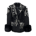 European And American Suit Jacket Women's Fox Fur Fur Diamond Studded By Hand Plus Cotton Coat LittleYogaSocks