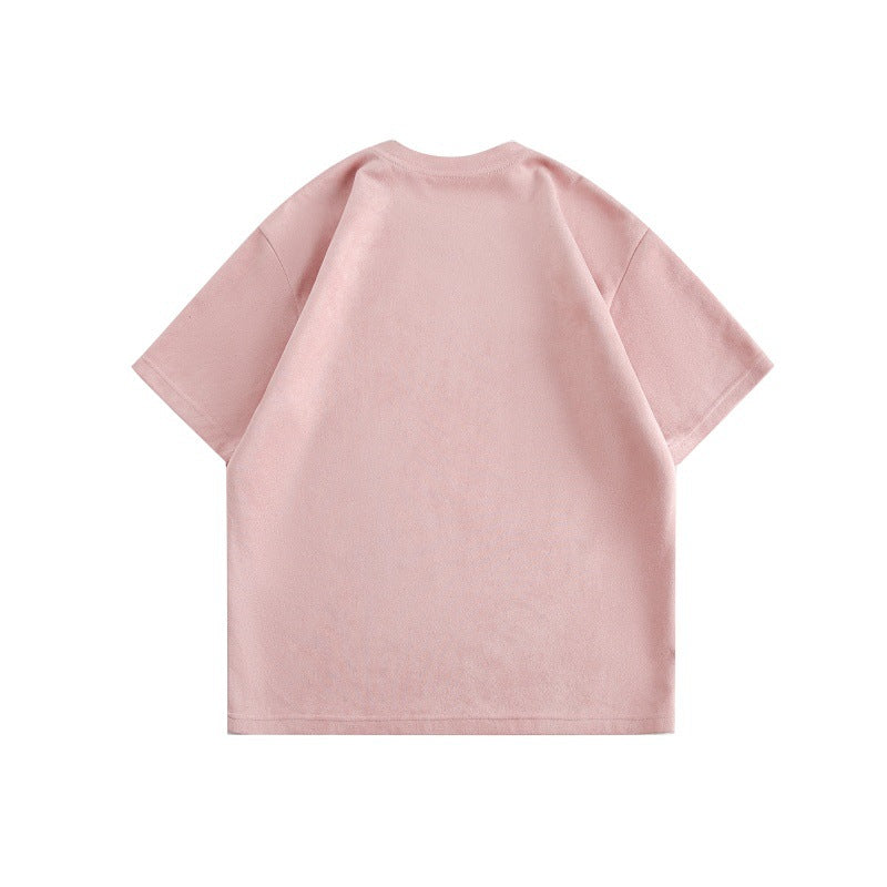Butterfly letter printed suede short sleeved T-shirt for men eprolo