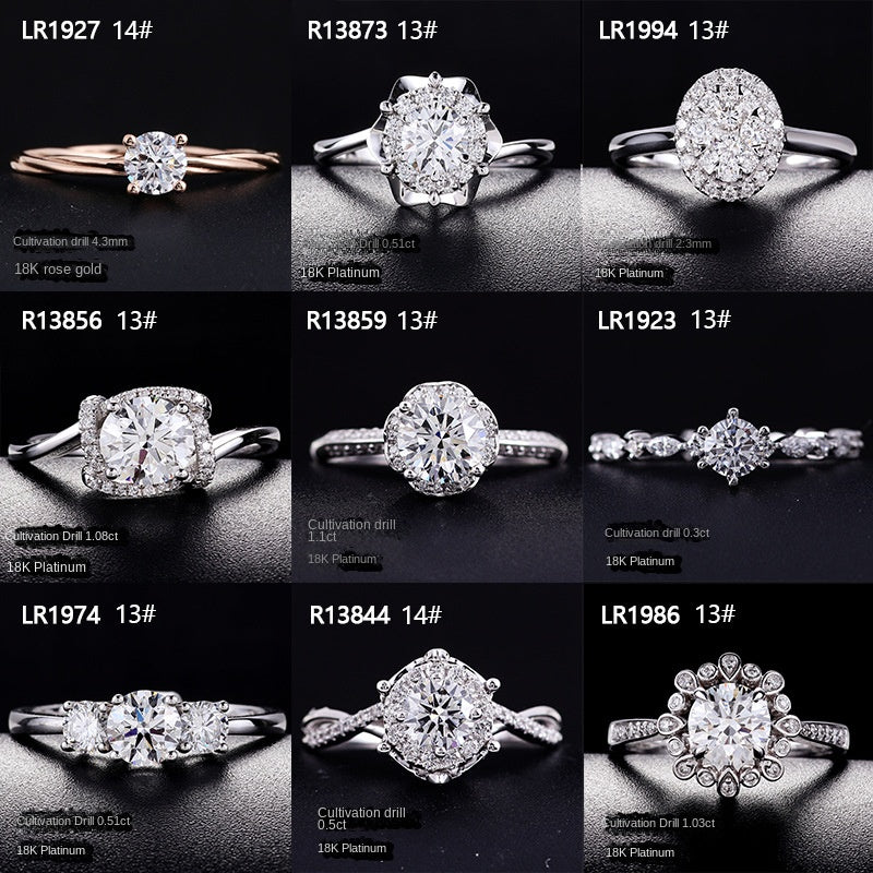 Cultured Diamond Ring, Elegant Diamond Engagement Ring, Non-Tarnishing 18K Gold Lab-Grown Diamond Ring eprolo