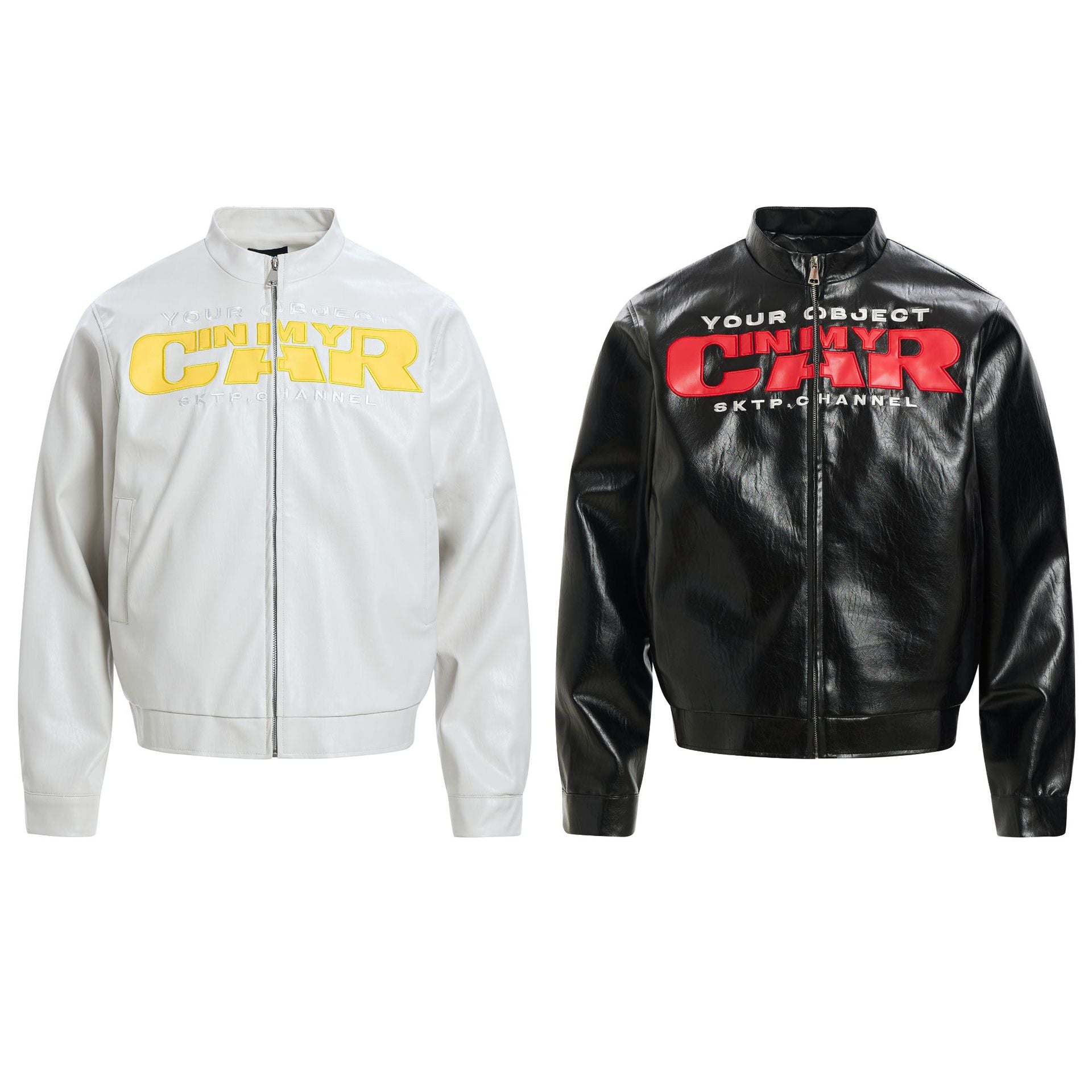 Retro PU Leather Jacket for Men with Deconstructed Patch Letter Design, Loose Fit, Streetwear Style eprolo